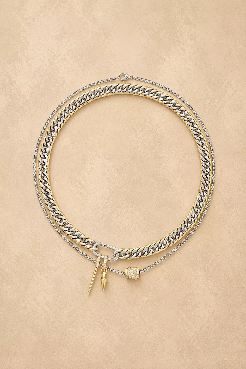 Just Click Nut Layered Necklace Set