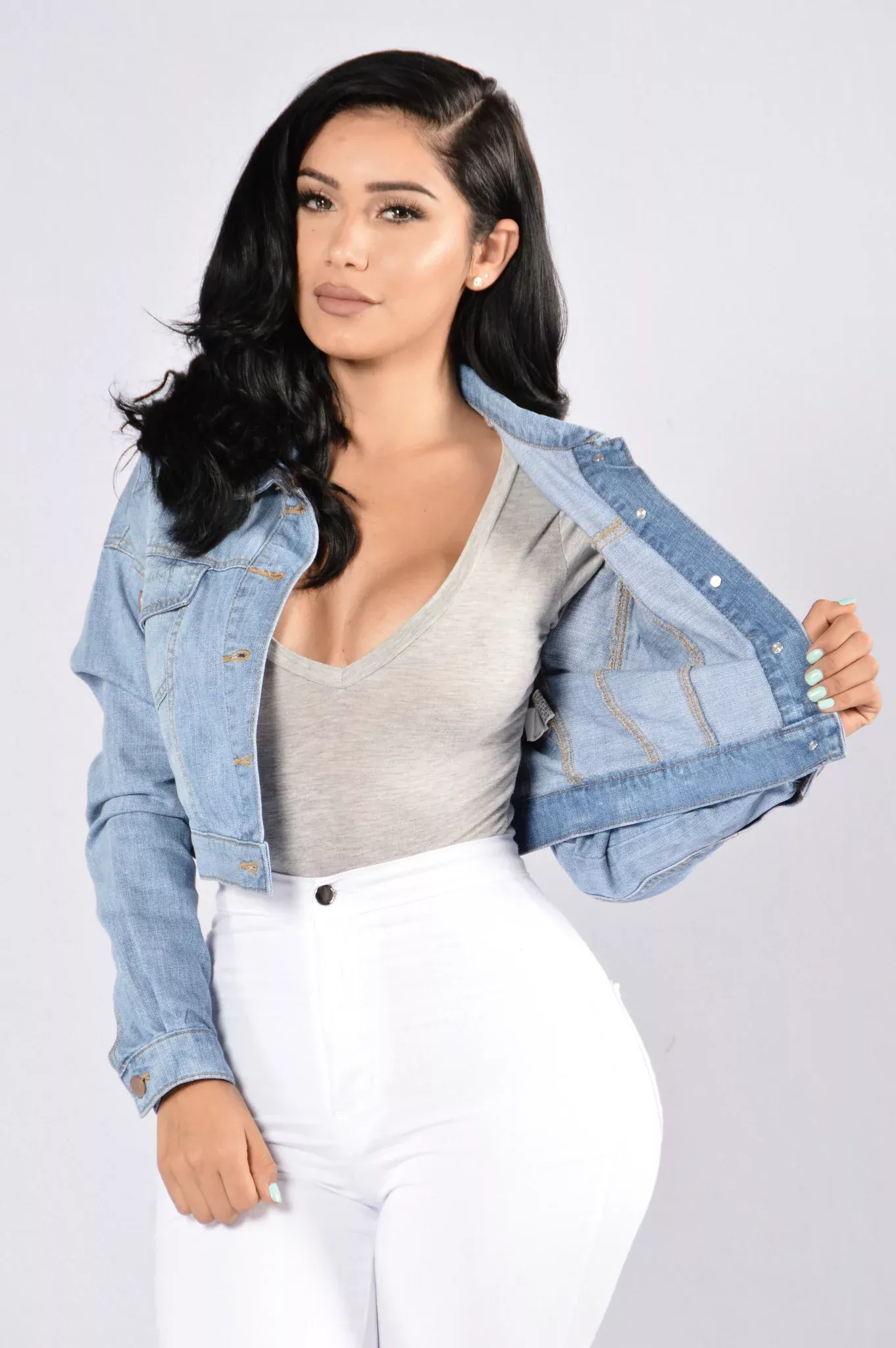 Keep It Short Denim Jacket - Blue