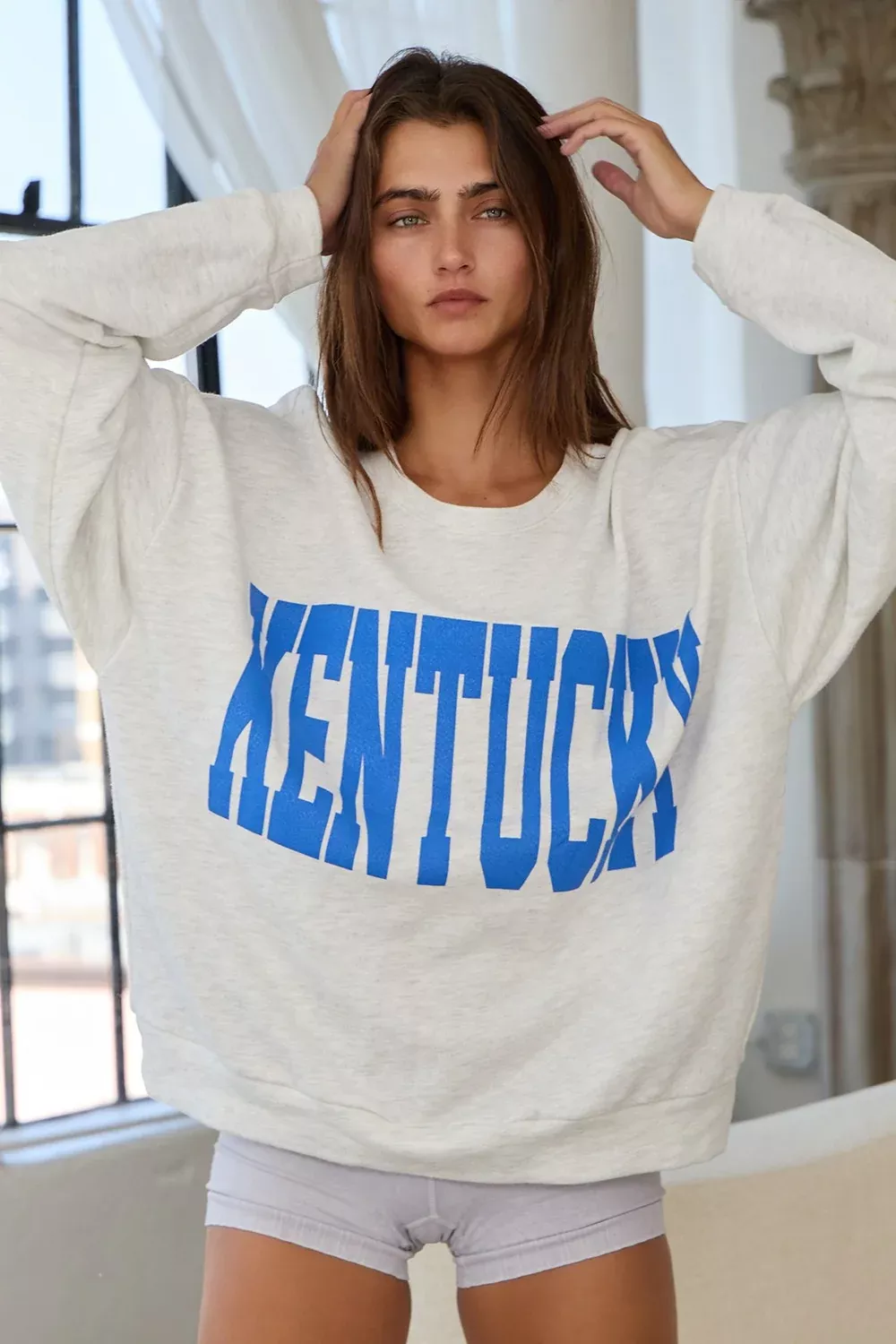 Kentucky Grey Crew Neck Sweatshirt | Boho Pink