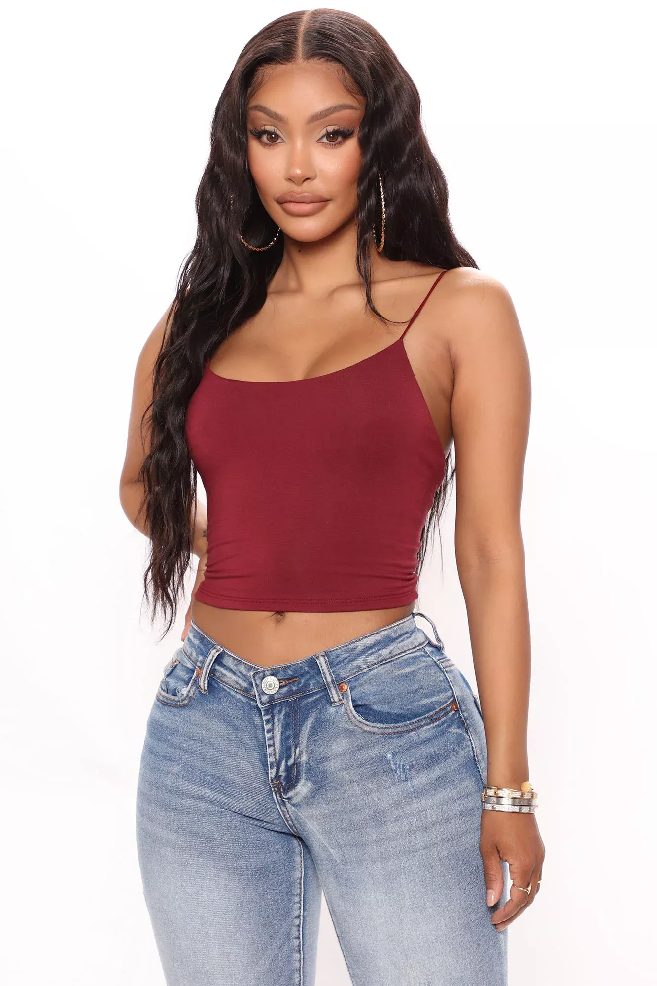KiKi Cropped Top - Burgundy