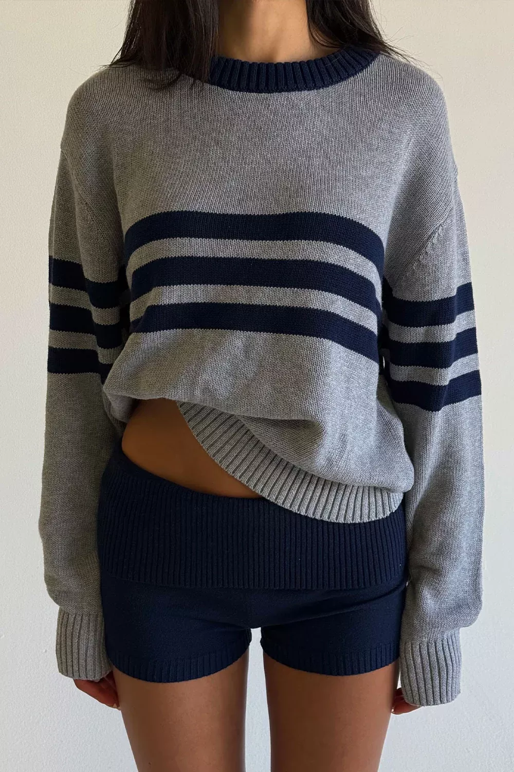 Kip Oversized Crewneck Sweater - Rain Cloud