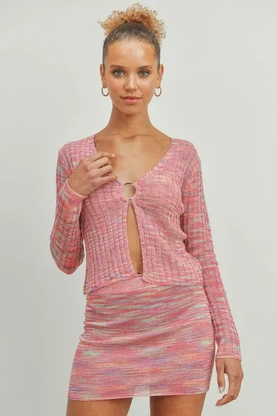 Knit Multi-Color Mini Skirt and Top