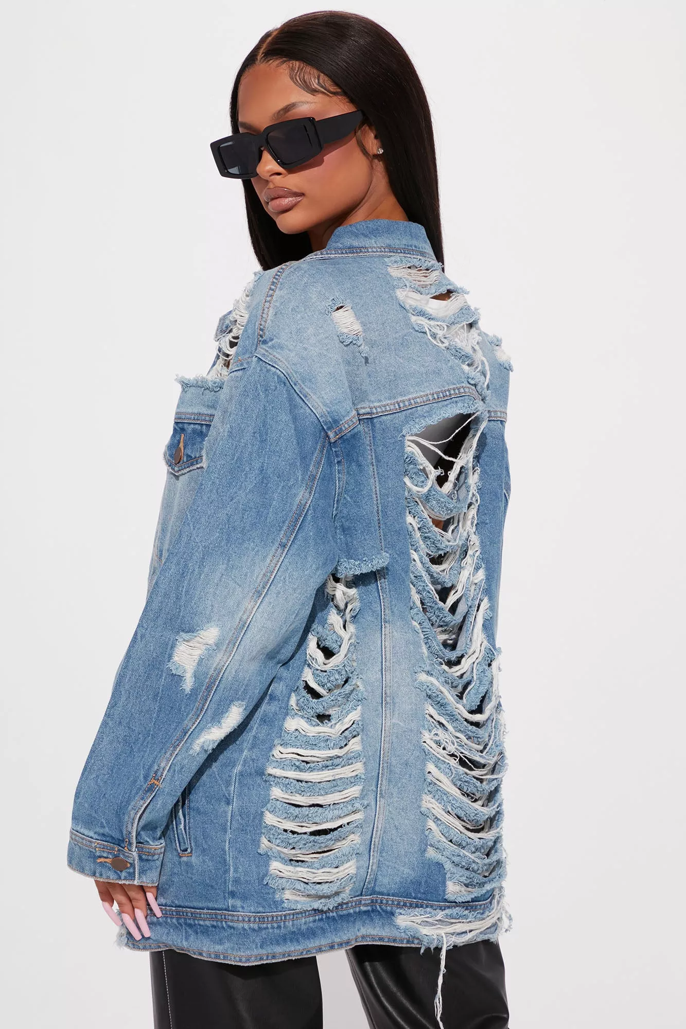 Krissy Oversized Denim Jacket - Medium Wash