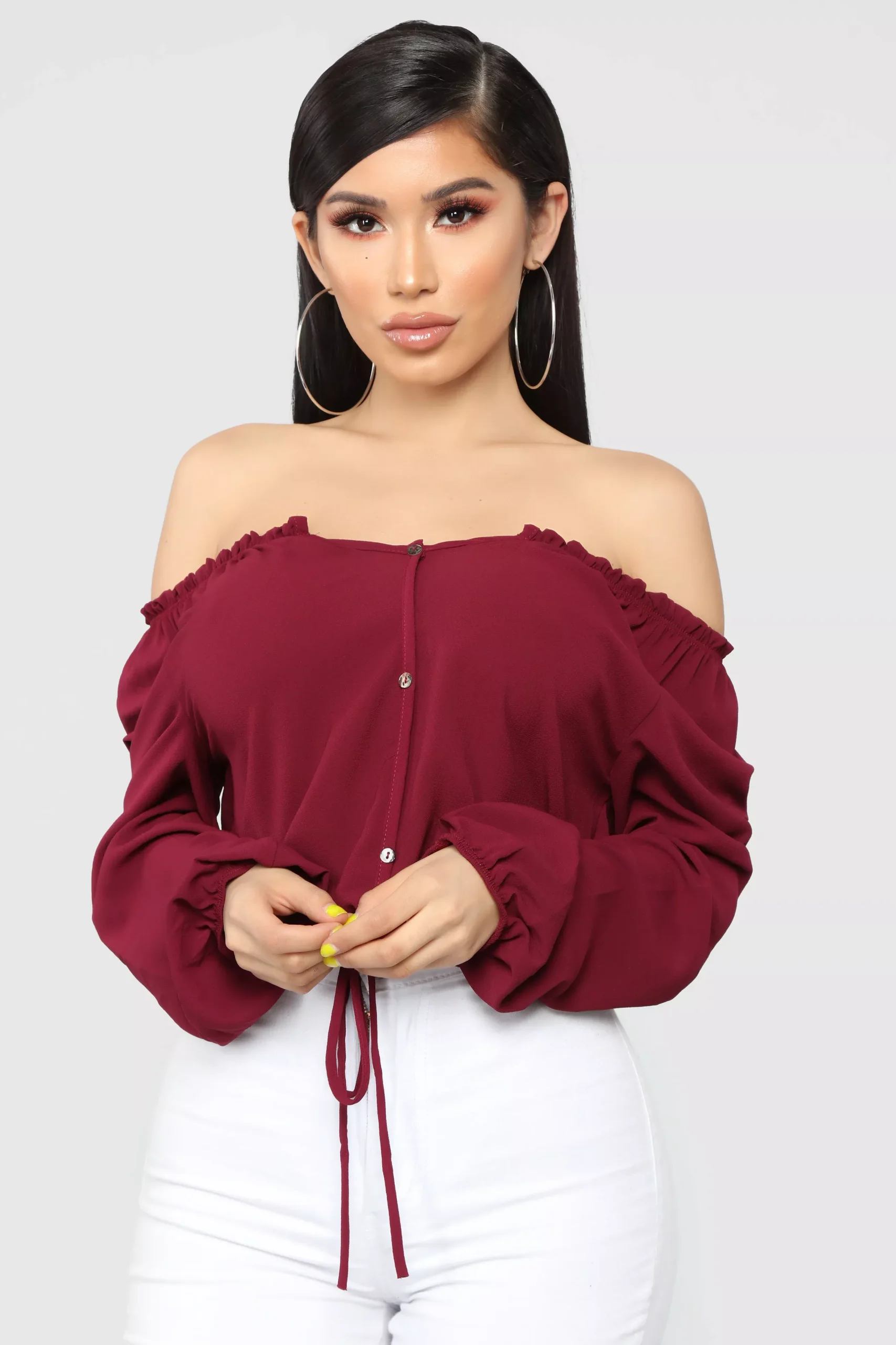 Lady in Waiting Top - Burgundy