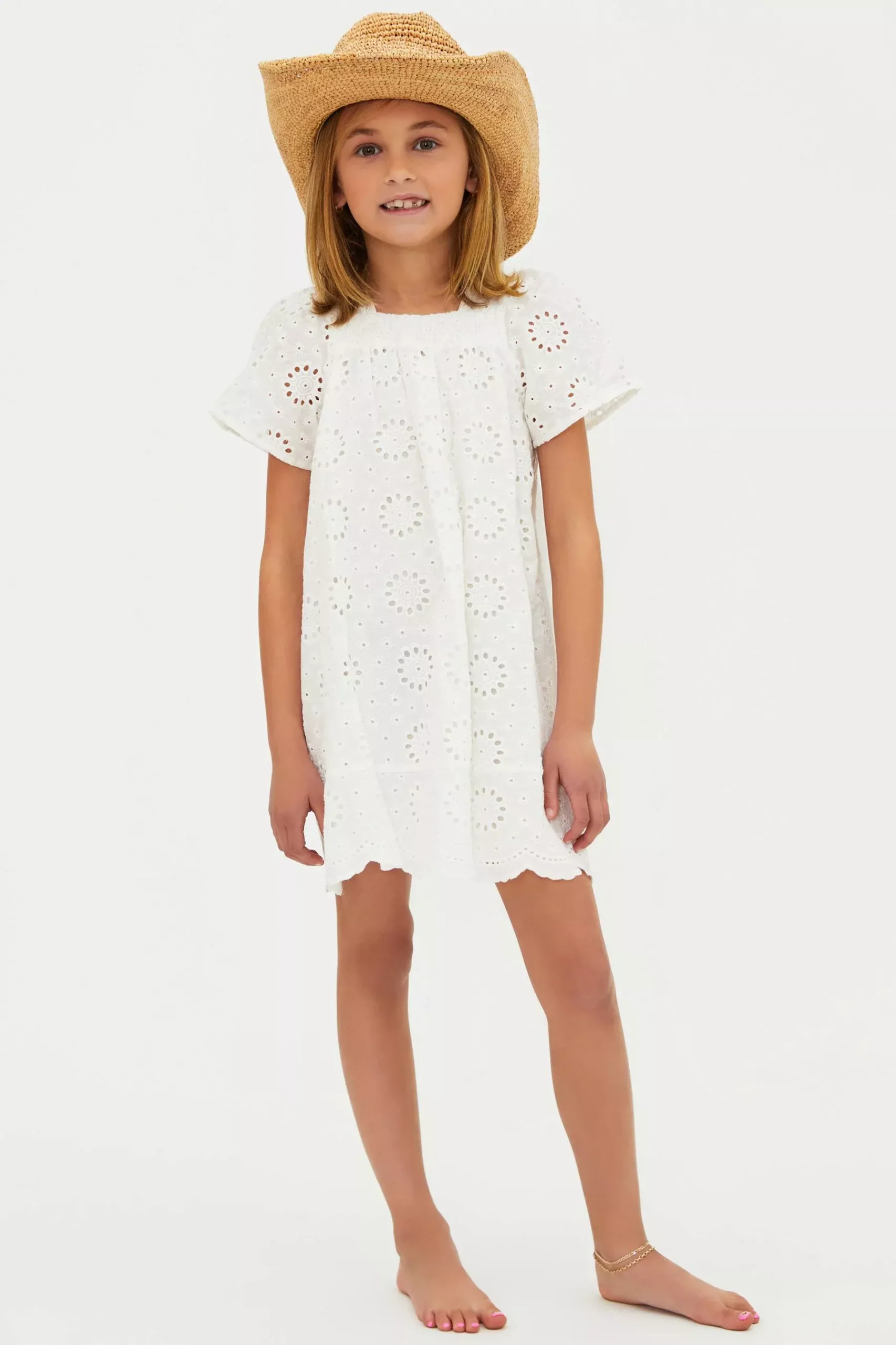 Little Ollie Dress White Magnolia Eyelet