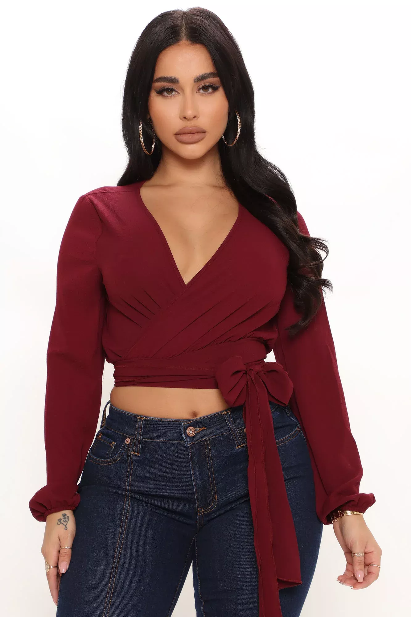 Little White Lies Top - Burgundy