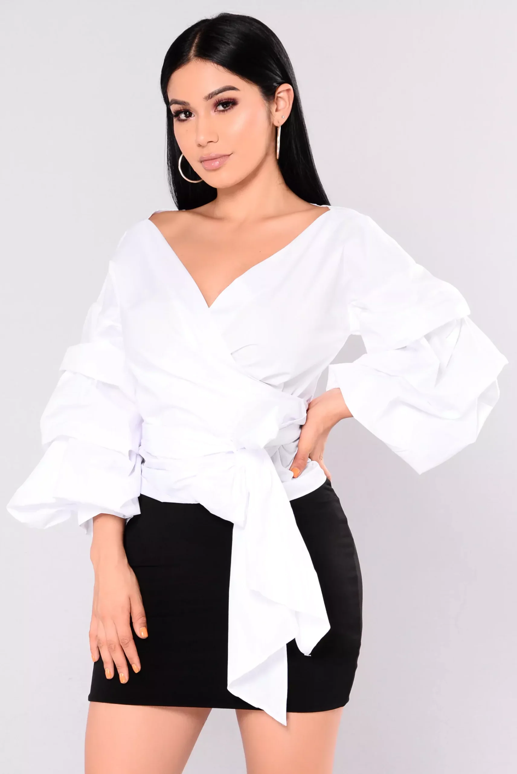 Lorena Puff Sleeve Top - White