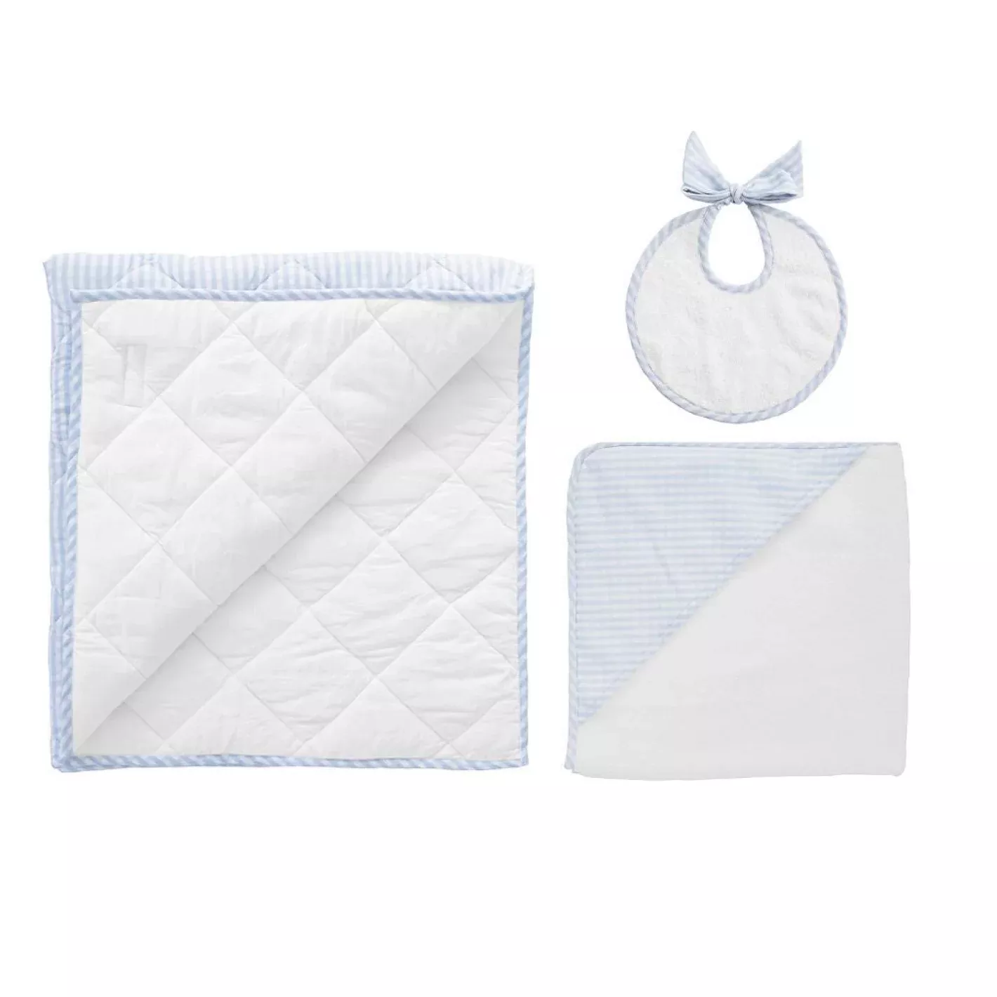 louelle pale blue gingham bedtime gift set