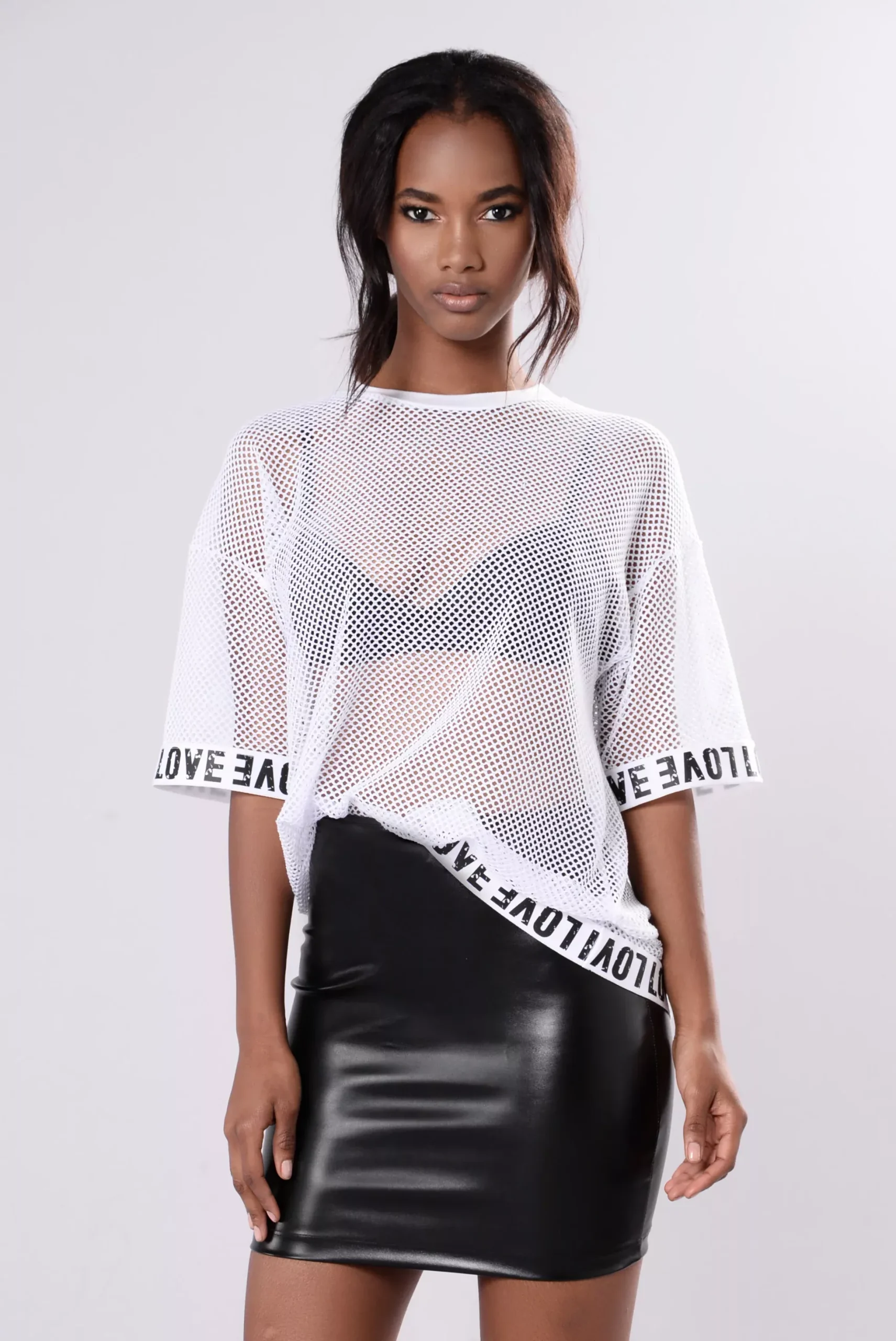 Love Fishnet Tee - White