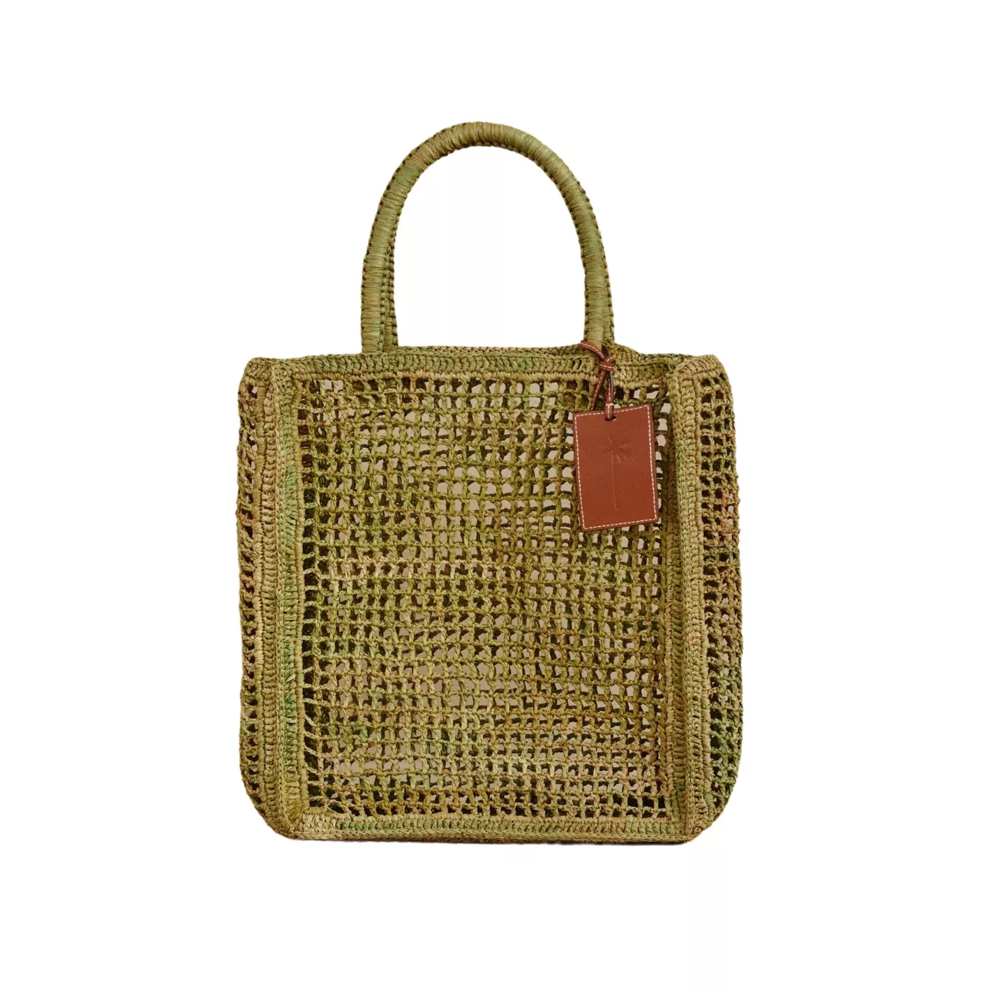 manebi kaki raffia net bag