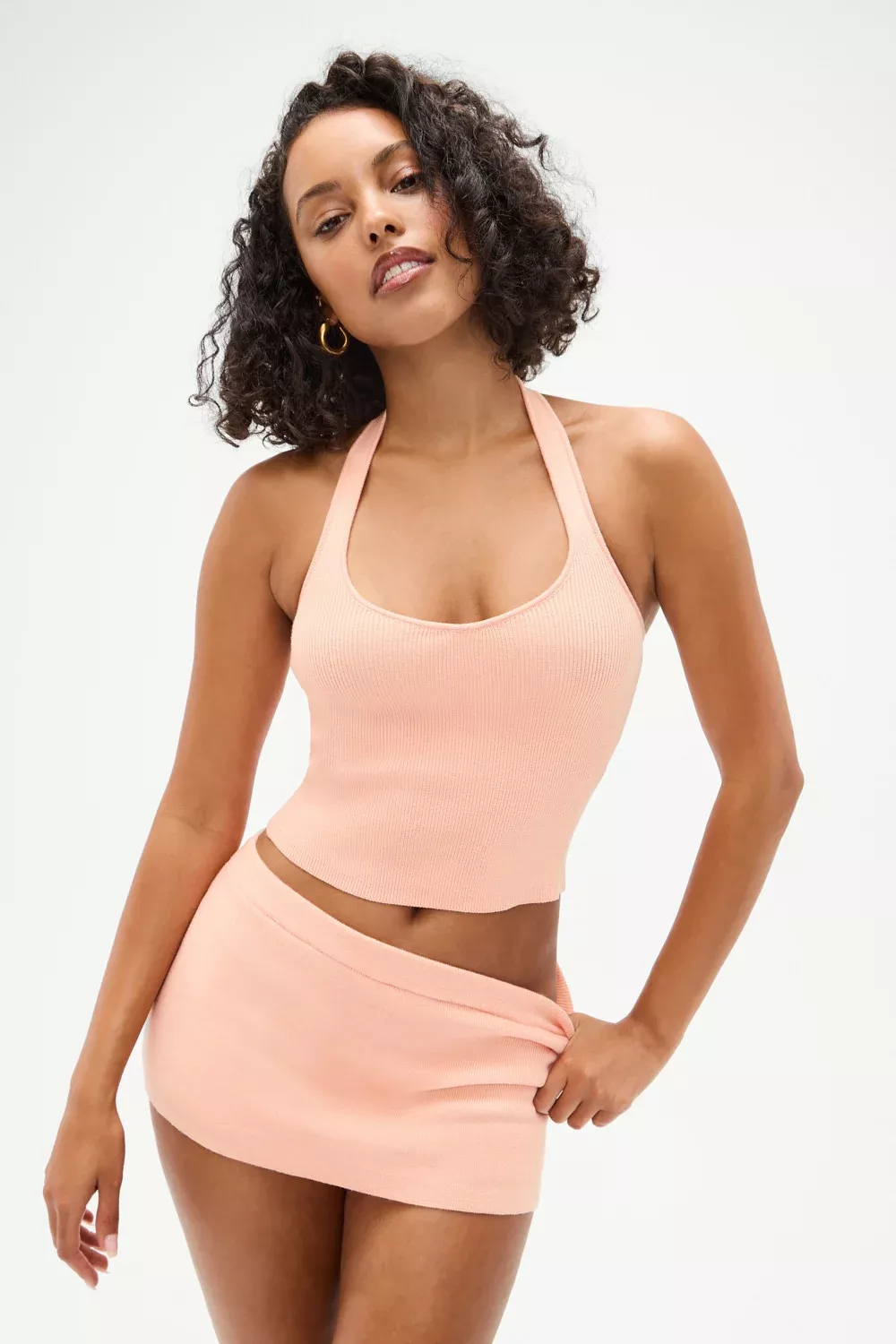 Marialla Cloud Knit Halter Top - Sweet Tea