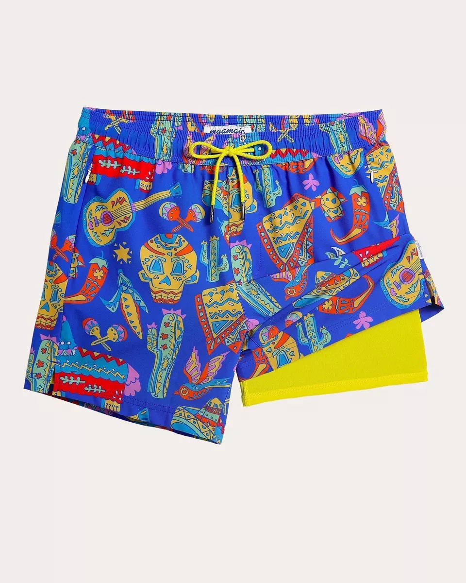 MexicanDream Aztec Skull Fiesta Swim Trunks