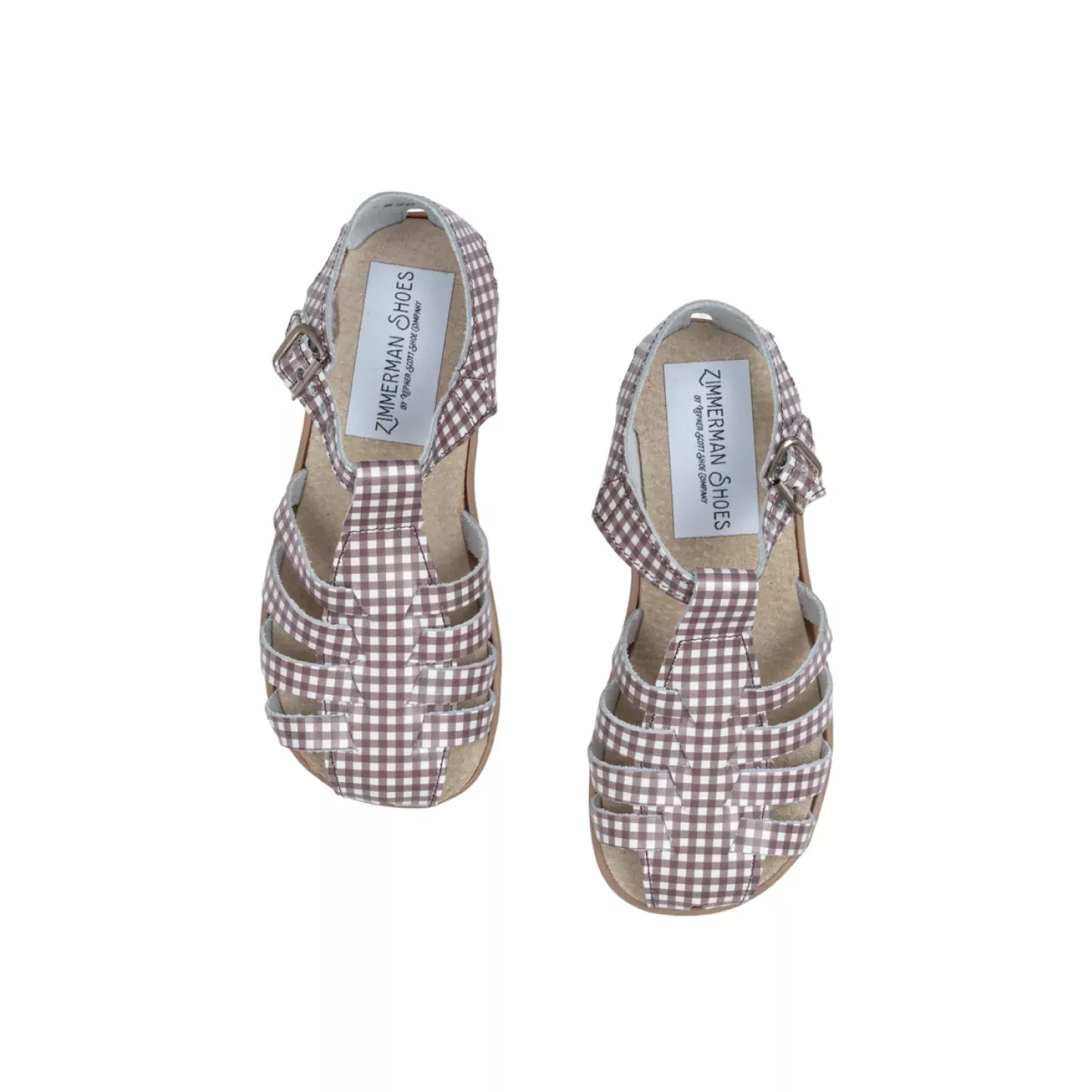 minnow x zimmerman cocoa gingham fisherman sandal