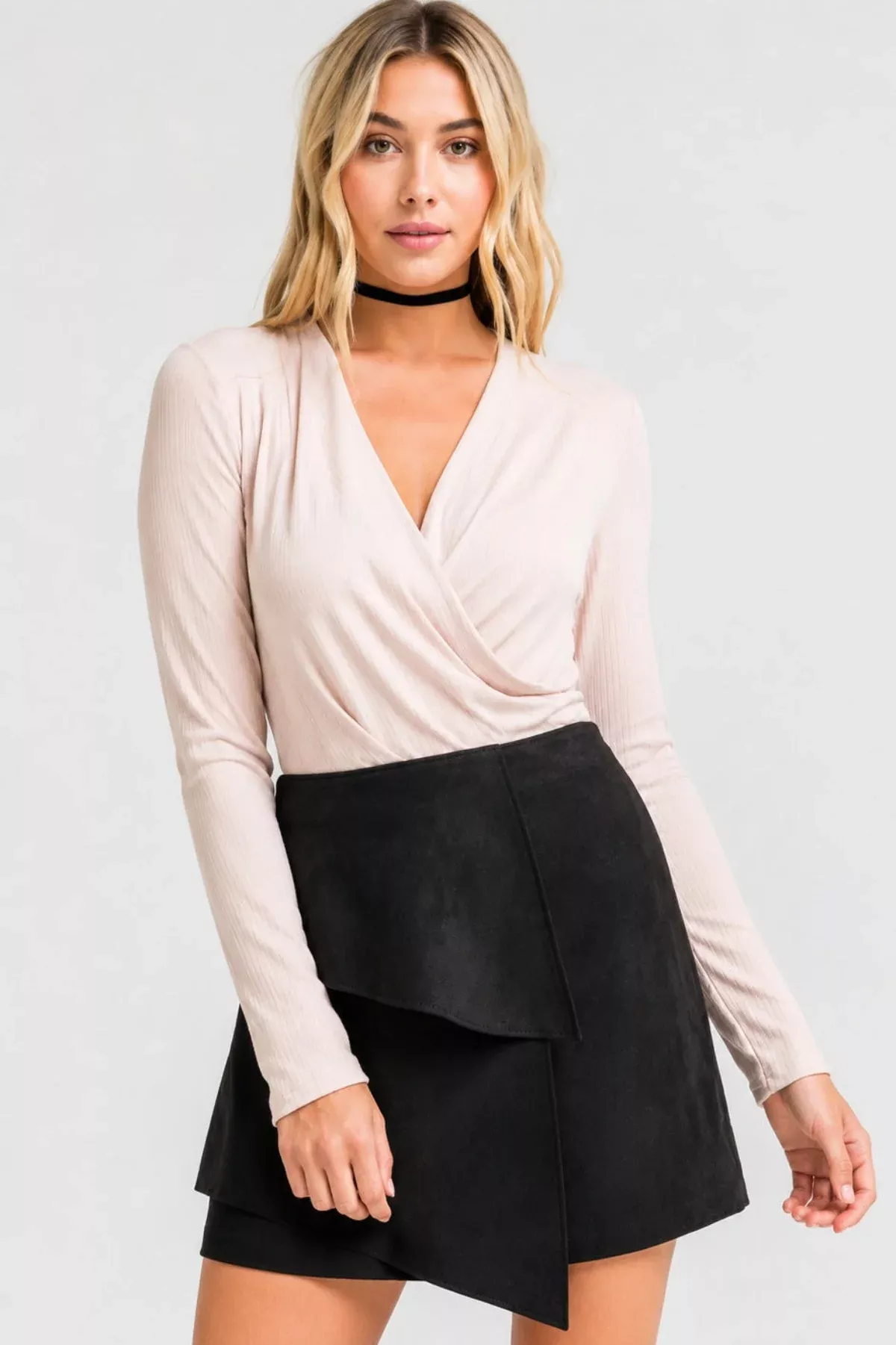 Mirabella Black Suede Skirt | Boho Pink