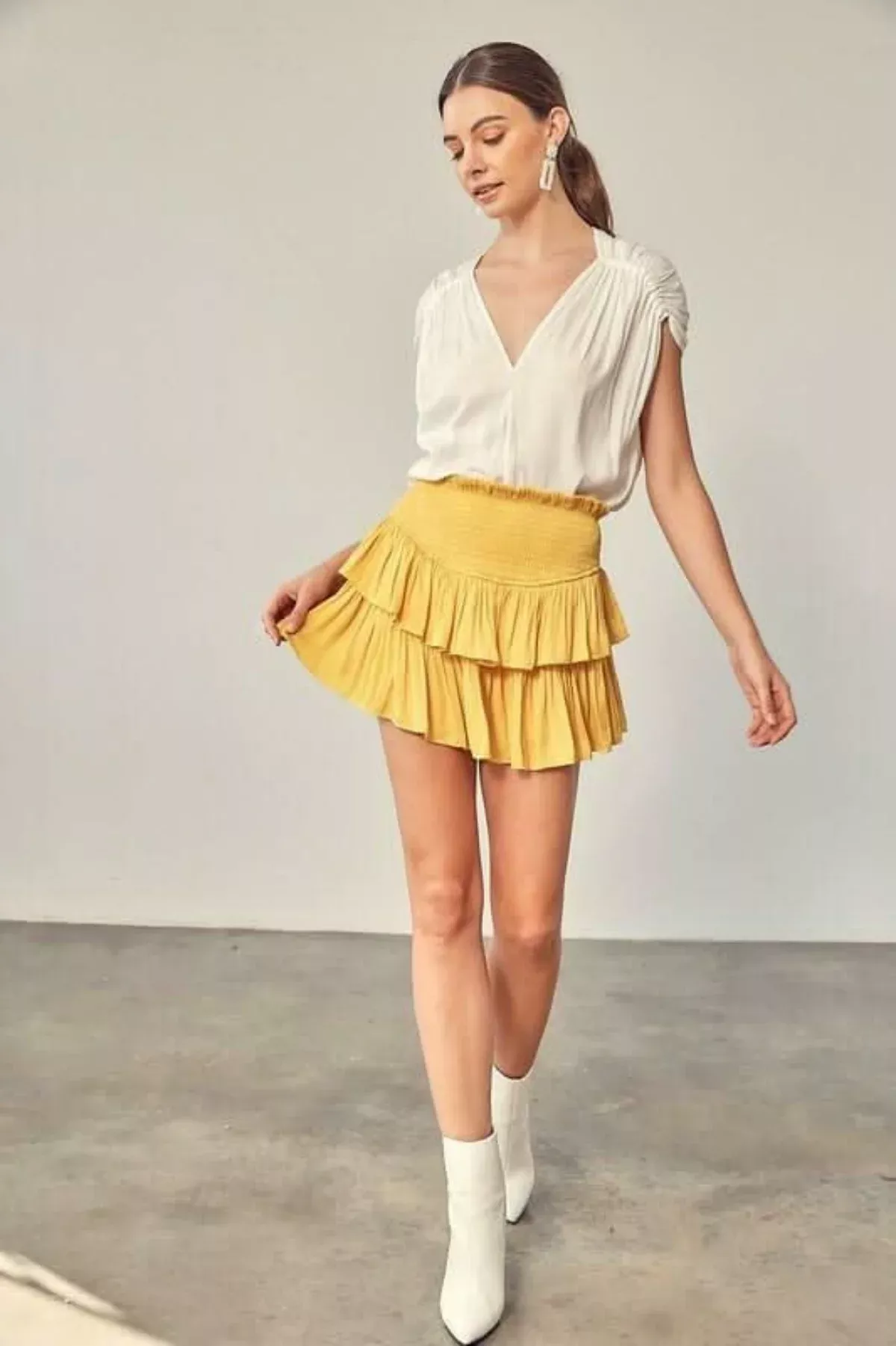 Monaco Honey Butter Ruffled Skirt | Boho Pink