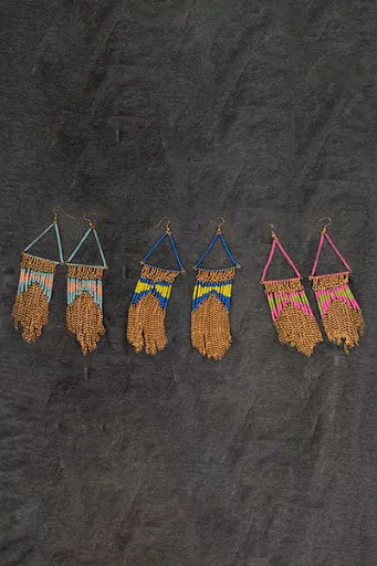 Multi Colored Beaded Chic Earrings
