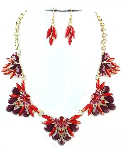 Multi Rhinestone Necklace Set