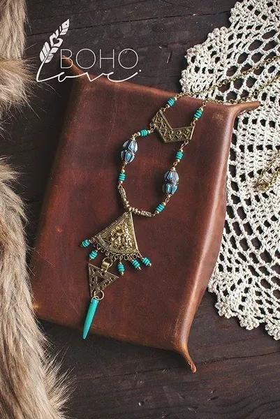 Mystical Antique Bead Drop Necklace