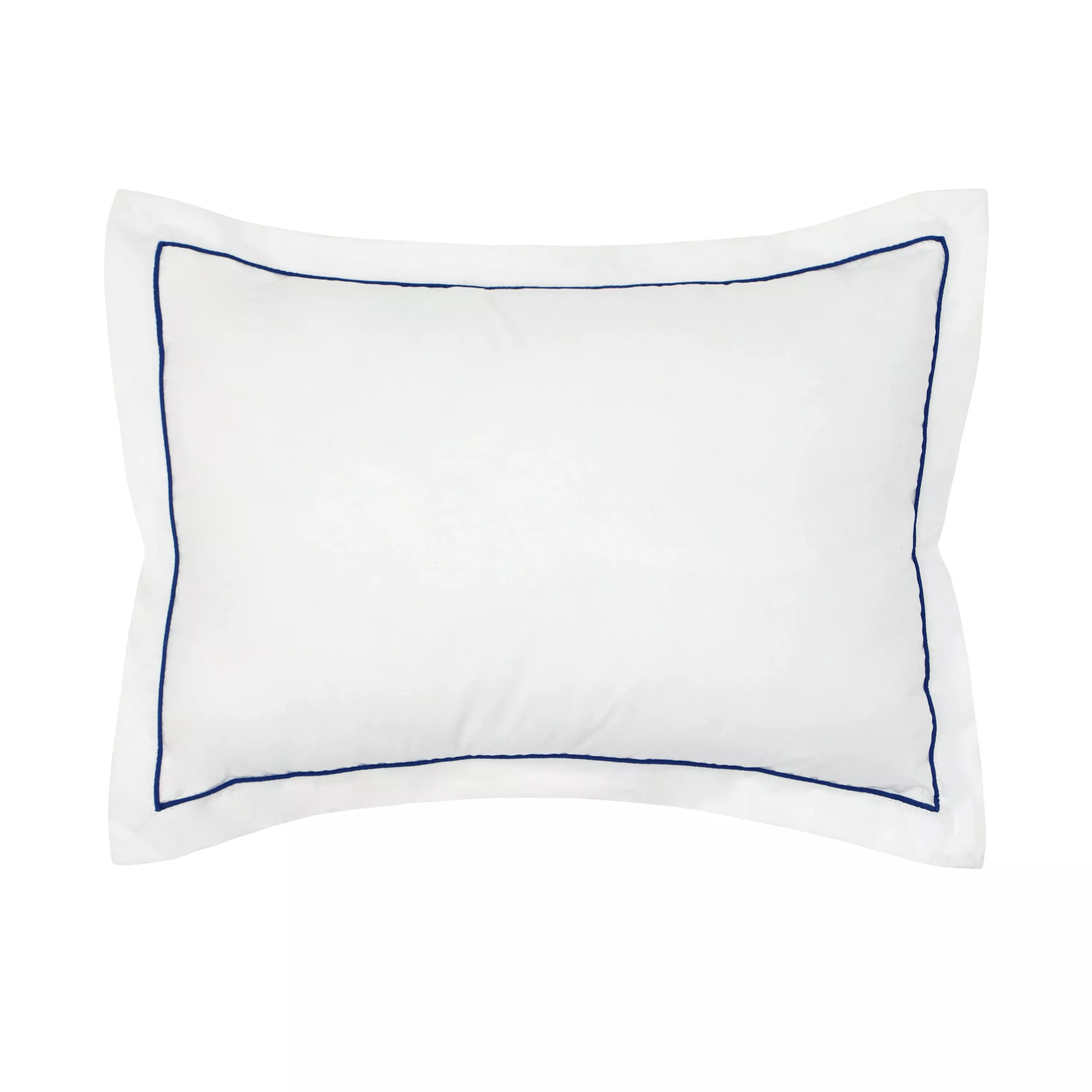 navy trim decorative pillow