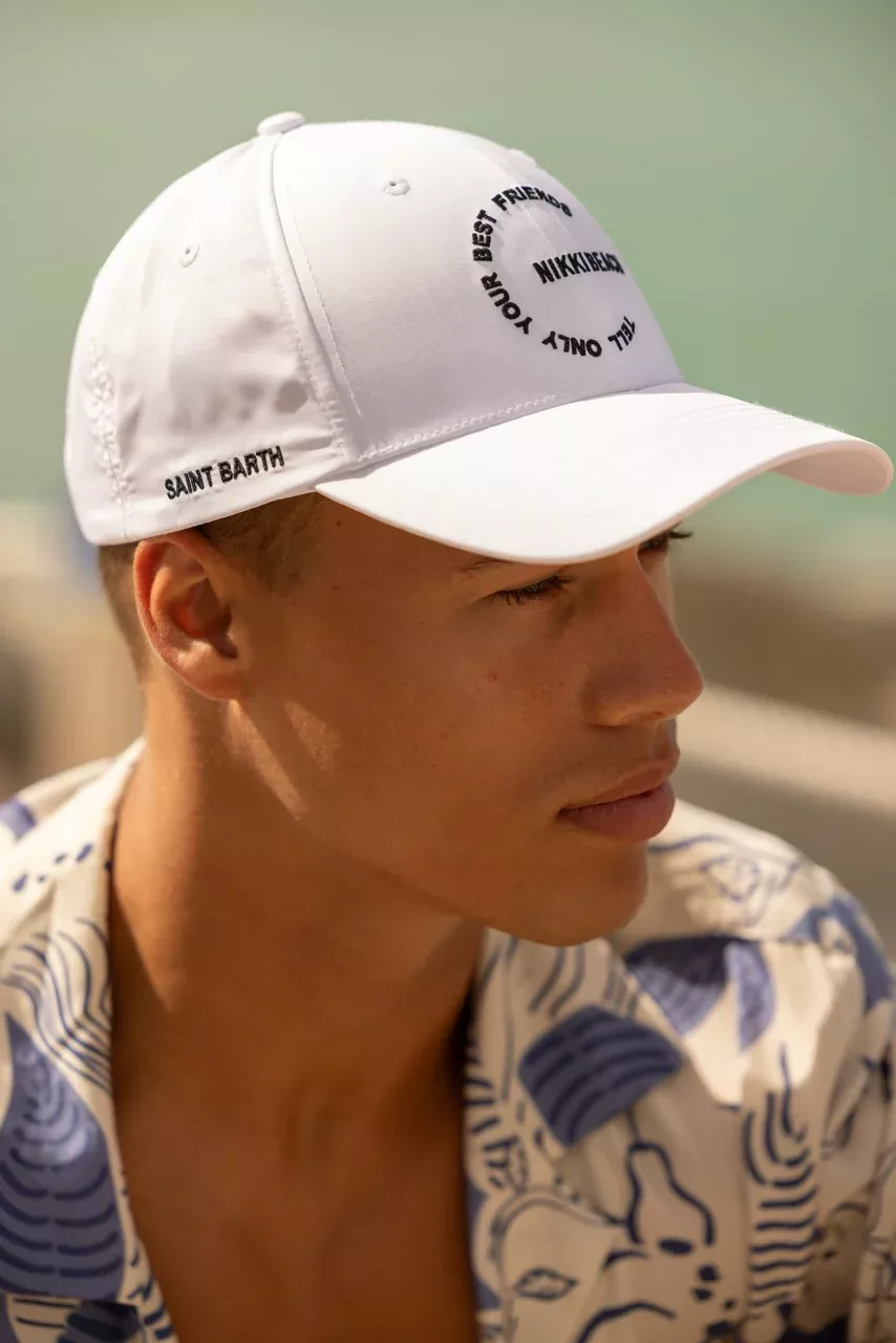 Nikki Beach Unisex Baseball Cap in White