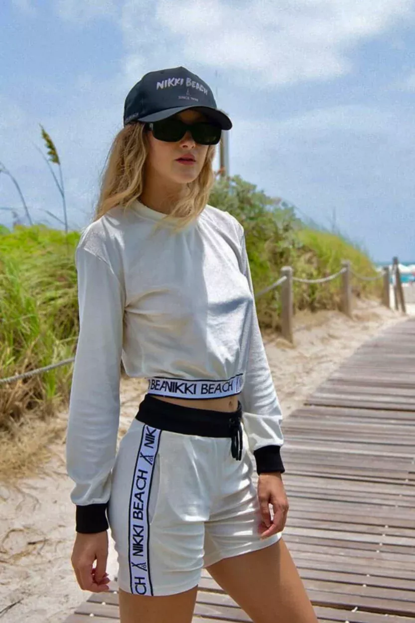 Nikki Beach Velour Top in Ivory