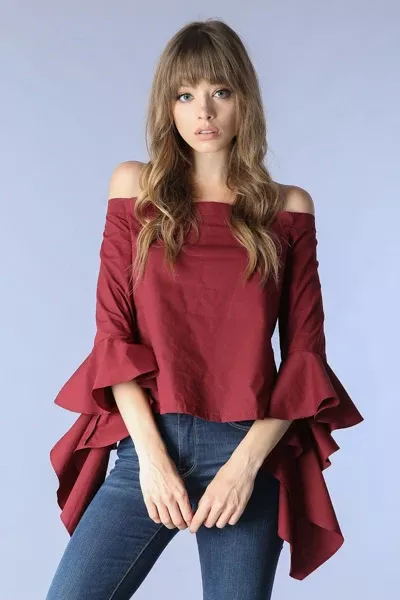 Off Shoulder Bell Sleeved Blouse