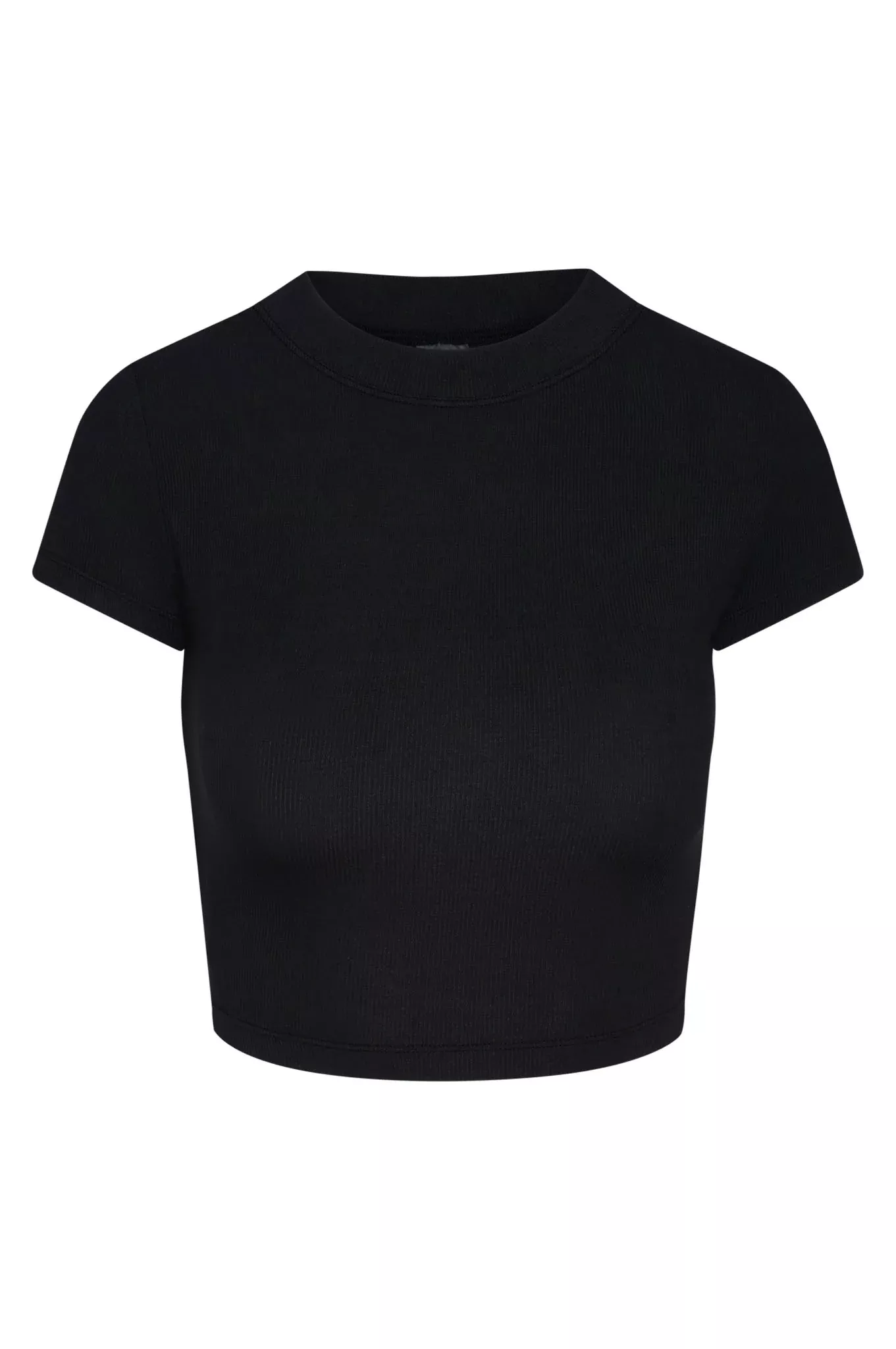 Ojai Tee Crop - Black Lightweight Rib