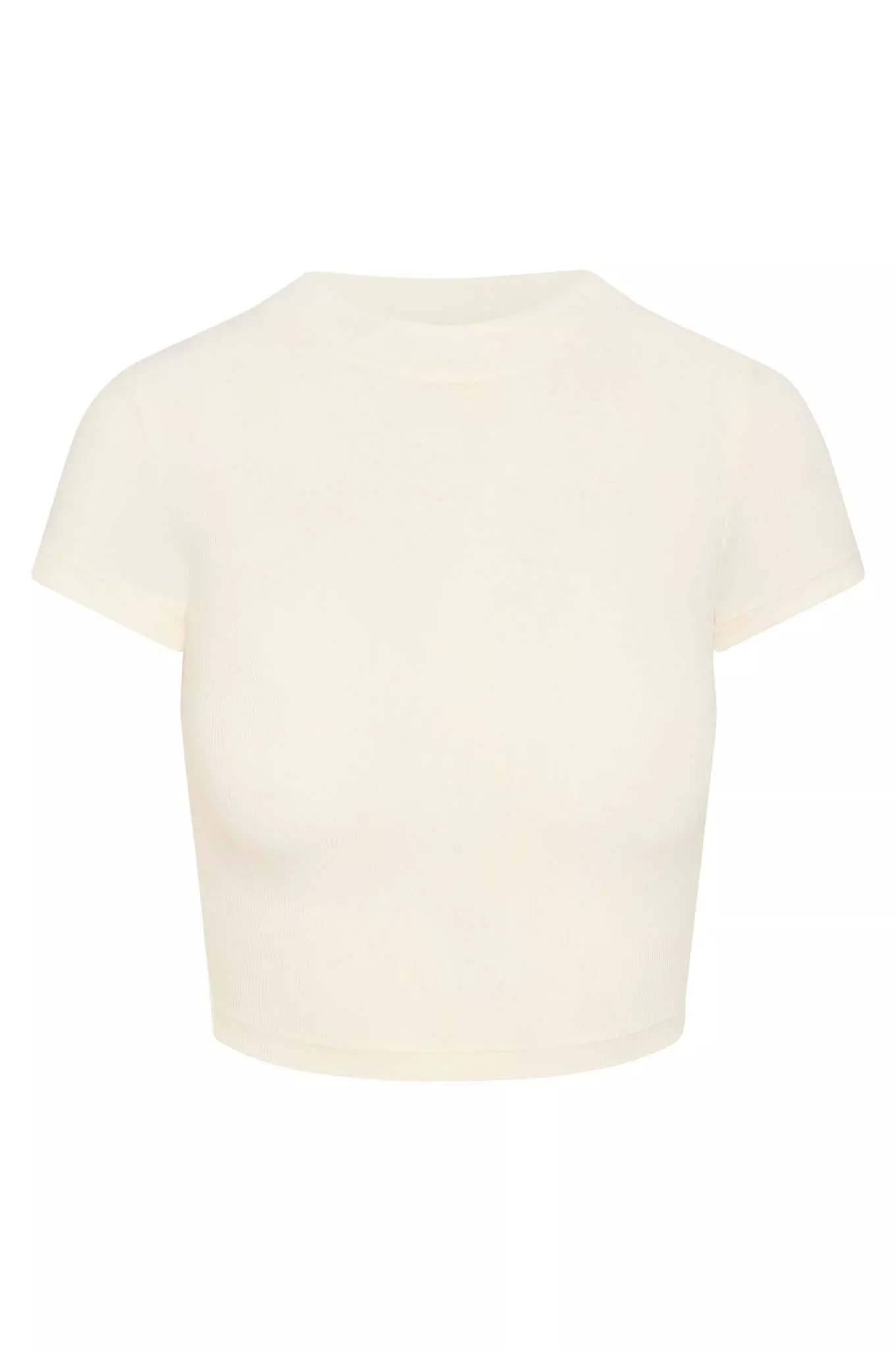 Ojai Tee Crop - Ivory Lightweight Rib