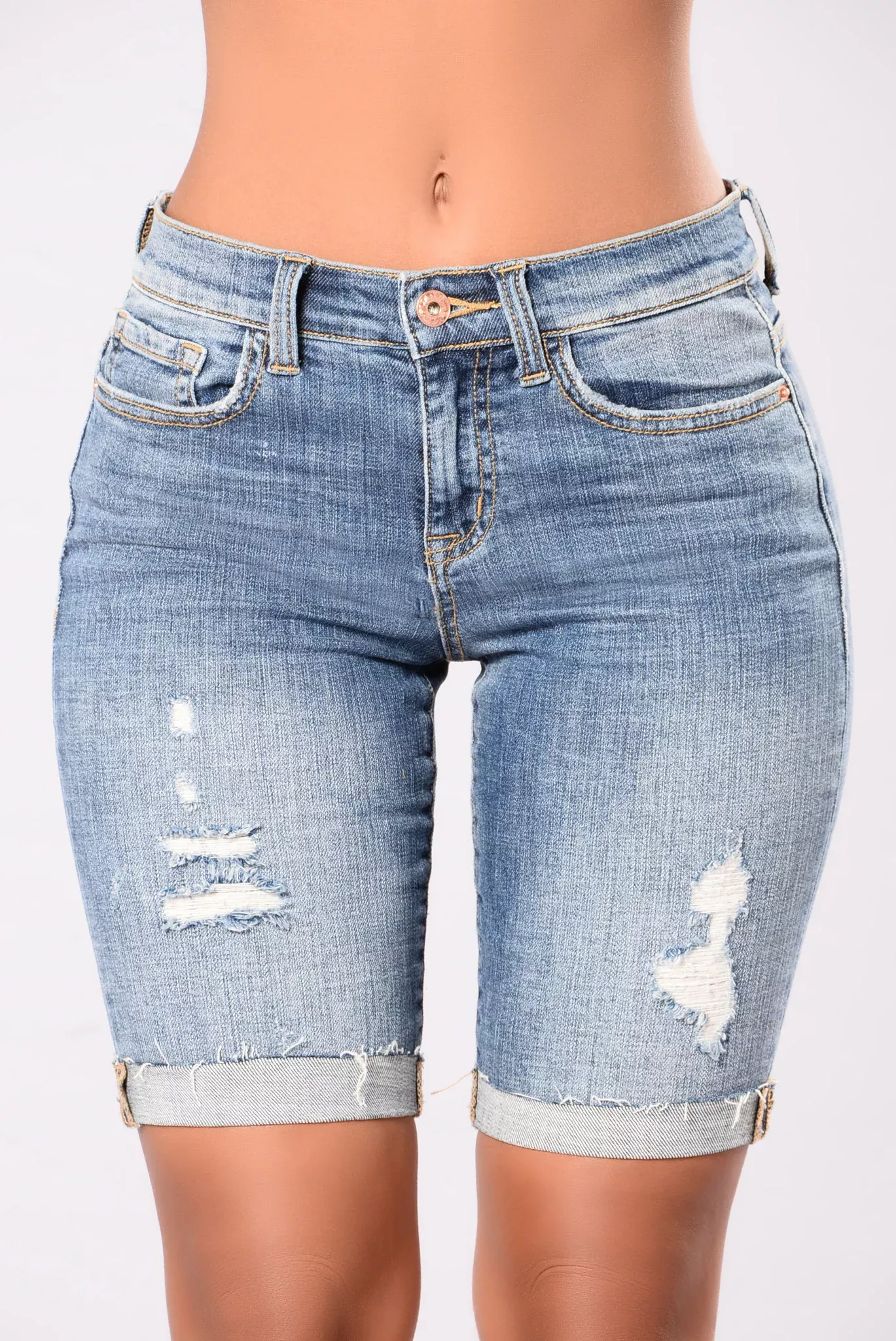 Out Your Business Shorts - Medium Wash