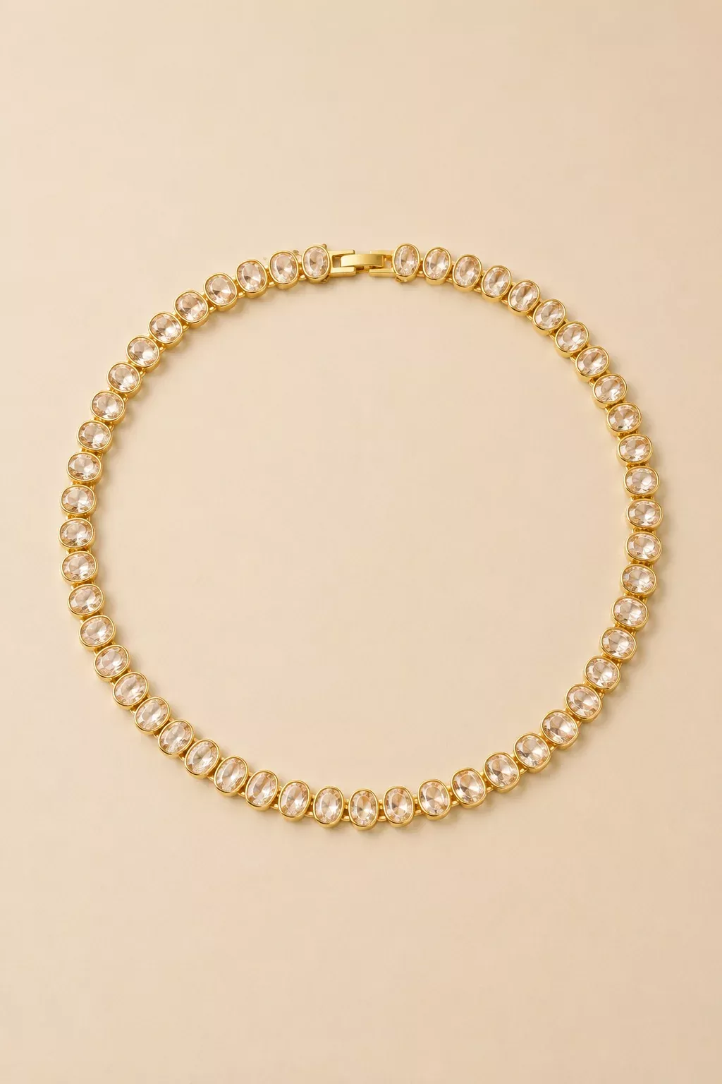 Oval Bezel Tennis Necklace