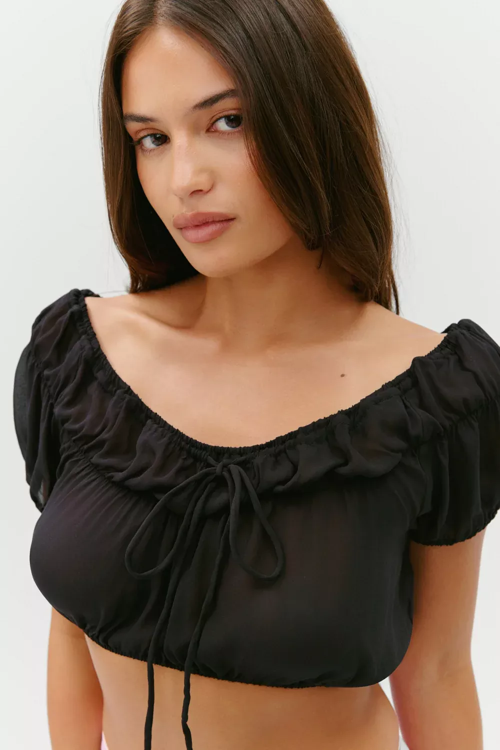 Paulina Cropped Blouse - Black
