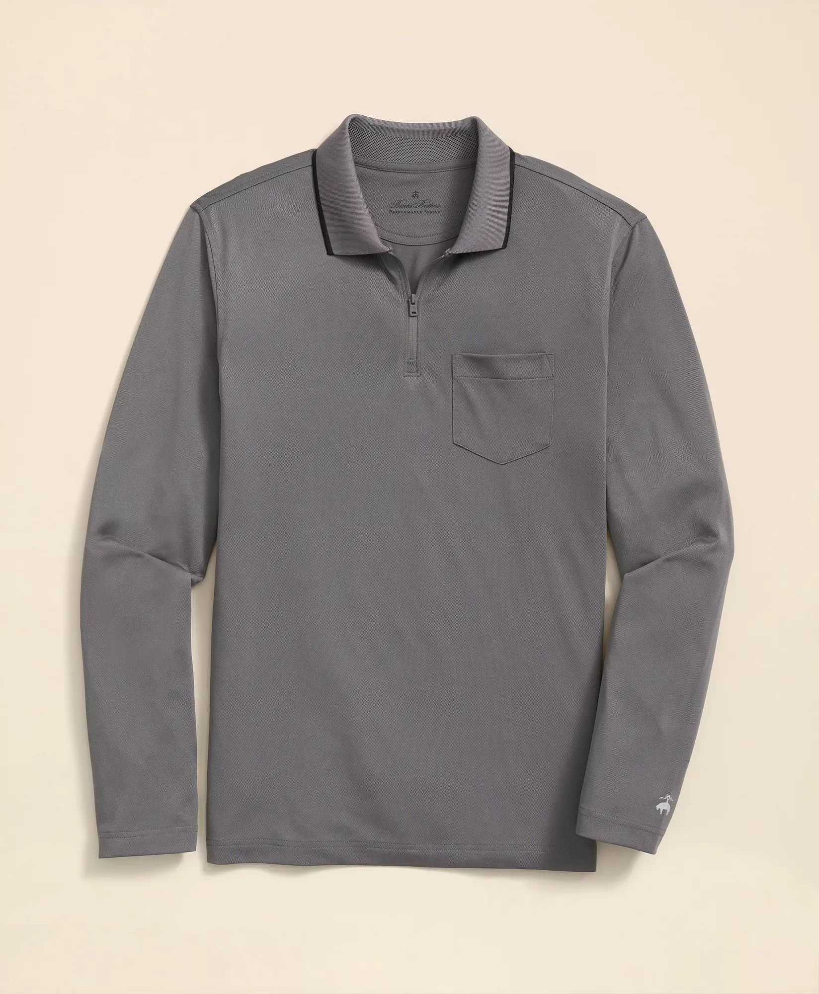 Performance Series Long-Sleeve Zip-Neck Polo Shirt