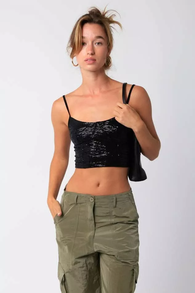Pippa Black Lurex Corset Top | Boho Pink