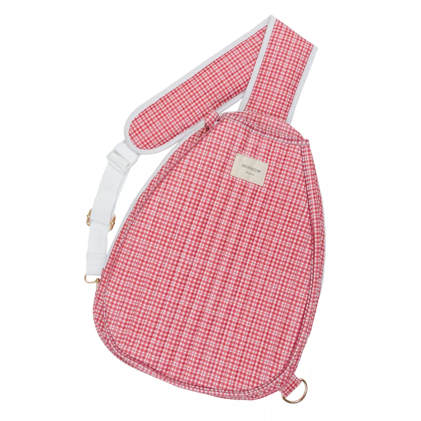 poppy gingham coated tennis bag