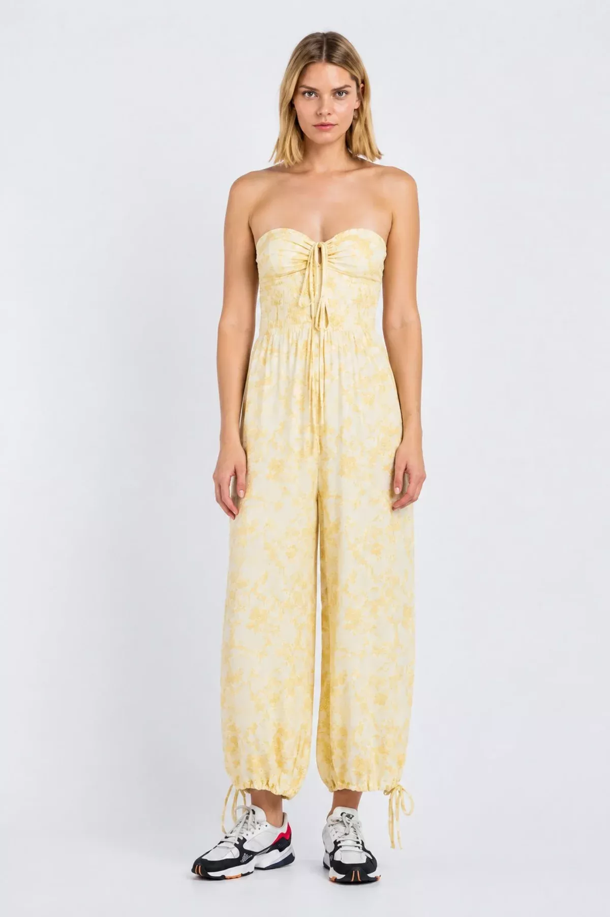 Porto Carra Snake Print Strapless Jumpsuit | Boho Pink
