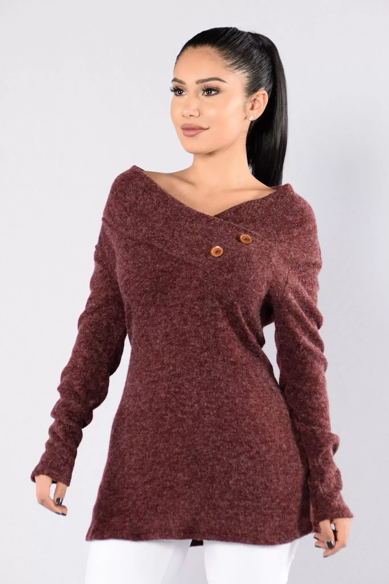 Rain On The Roof Sweater - Wine