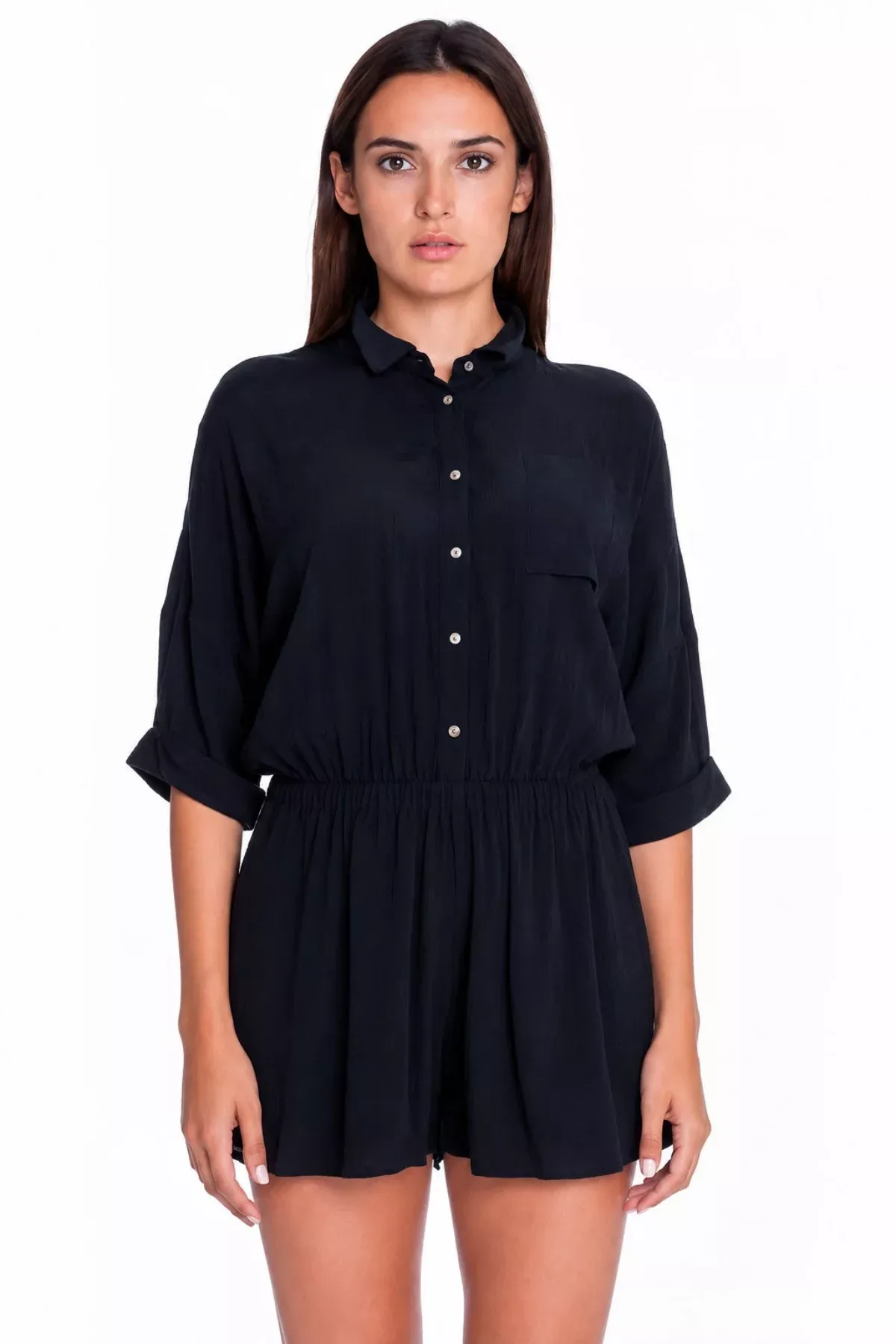 Republic Black Shirt Romper | Boho Pink