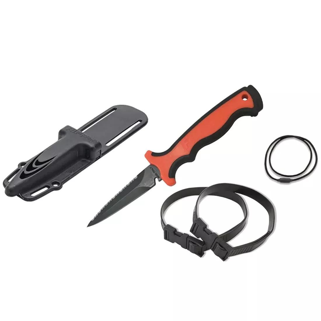 Riffe Stubby Wrangler Knife - Safety Orange/Black Handle /