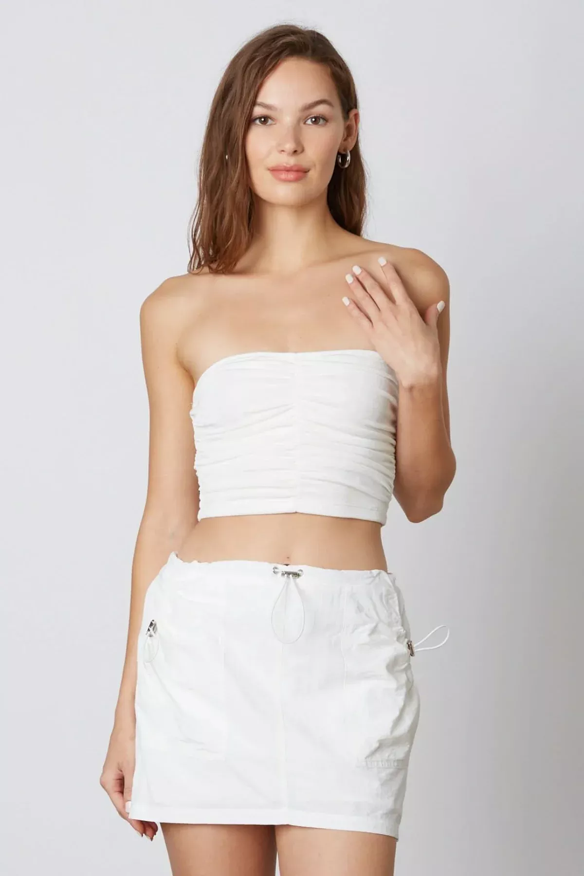 Riley White Cargo Mini Skirt | Boho Pink