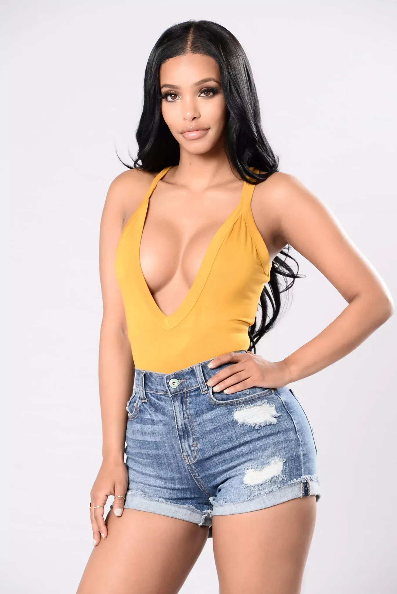 Round The Block Bodysuit - Mustard