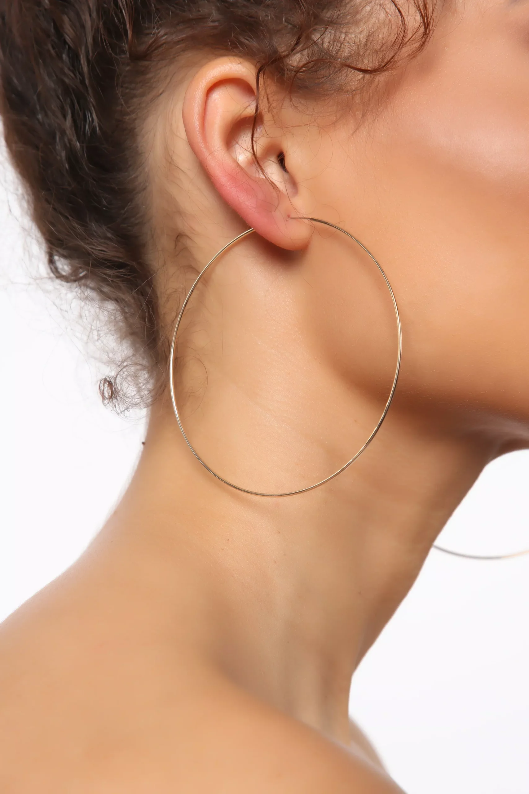 Ruby Baby Hoop Earrings - Gold