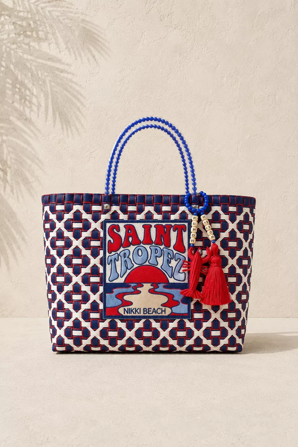 Saint Tropez Large Red Blue Zuncho Bag Nikki Beach x Mercedes Salazar Collaboration 2026 Version