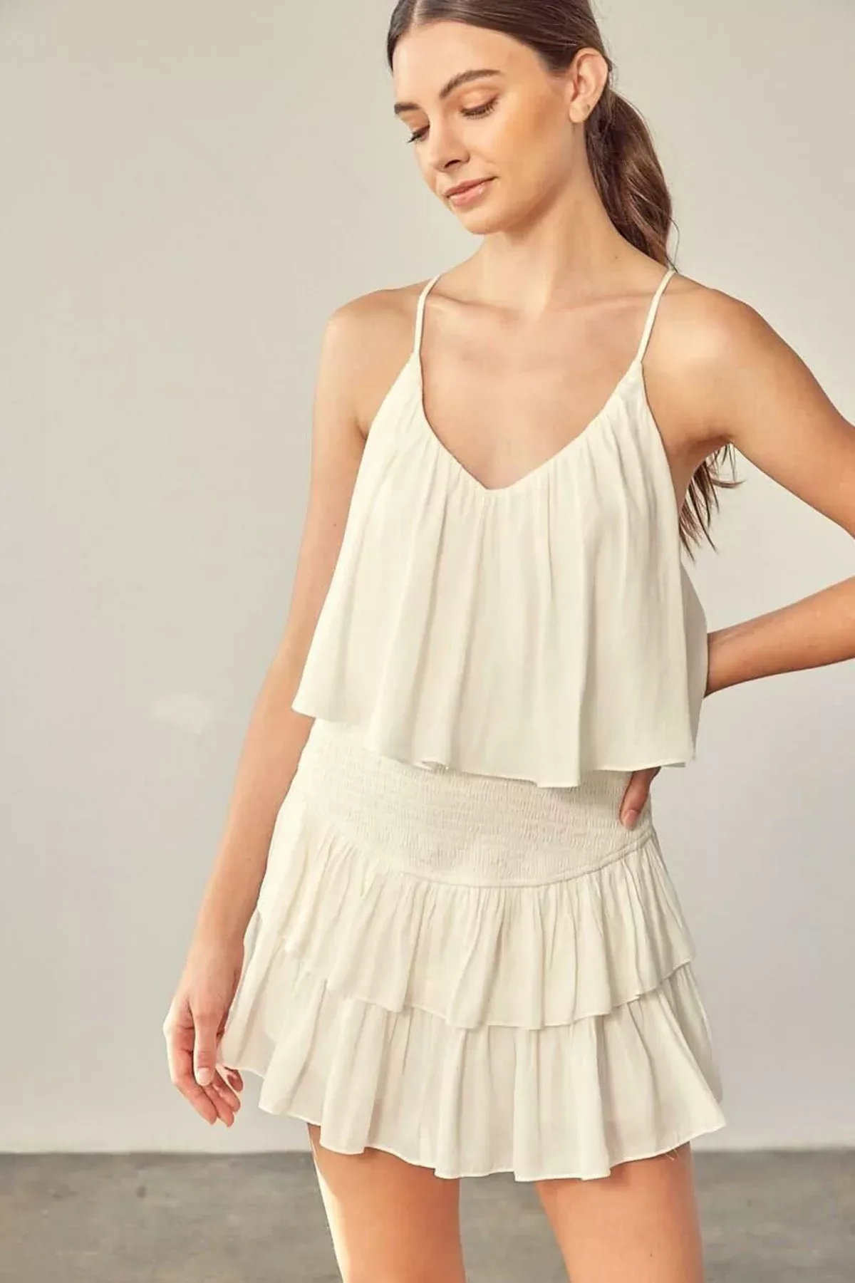 San Antonio Cream Ruffle Romper | Boho Pink
