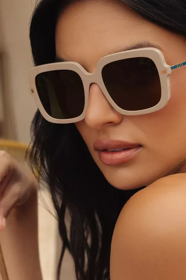 Sandra Almond Brown Gold Flash Sunglasses