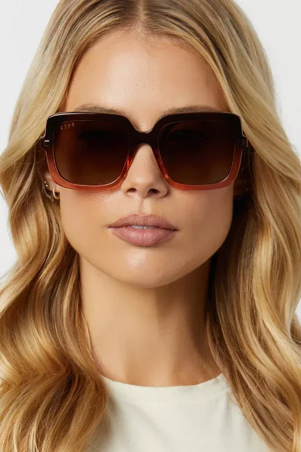 Sandra Taupe Ombre Crystal Brown Gradient Polarized Sunglasses
