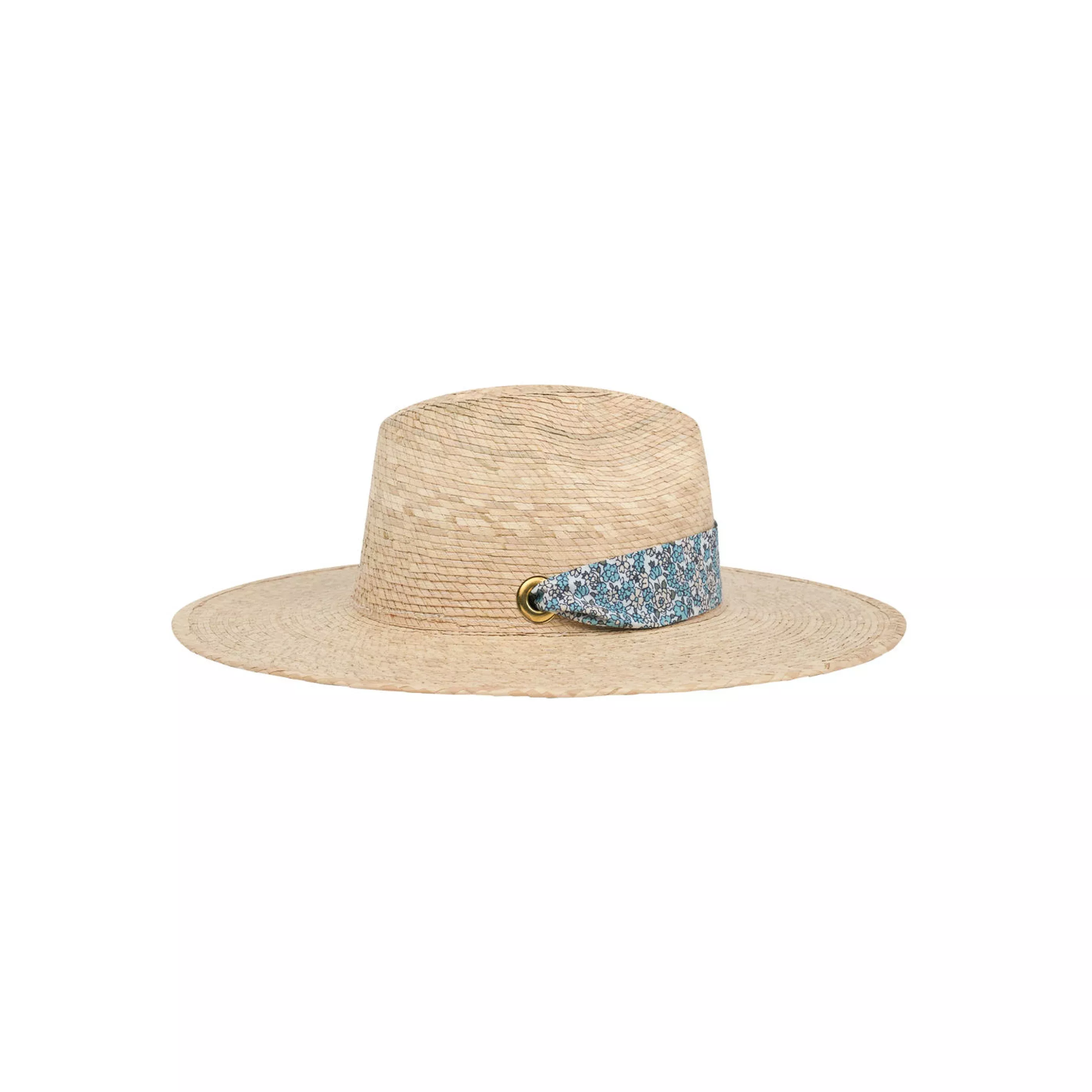 sarah bray bermuda palmetto little girls hat with original slate floral ribbon