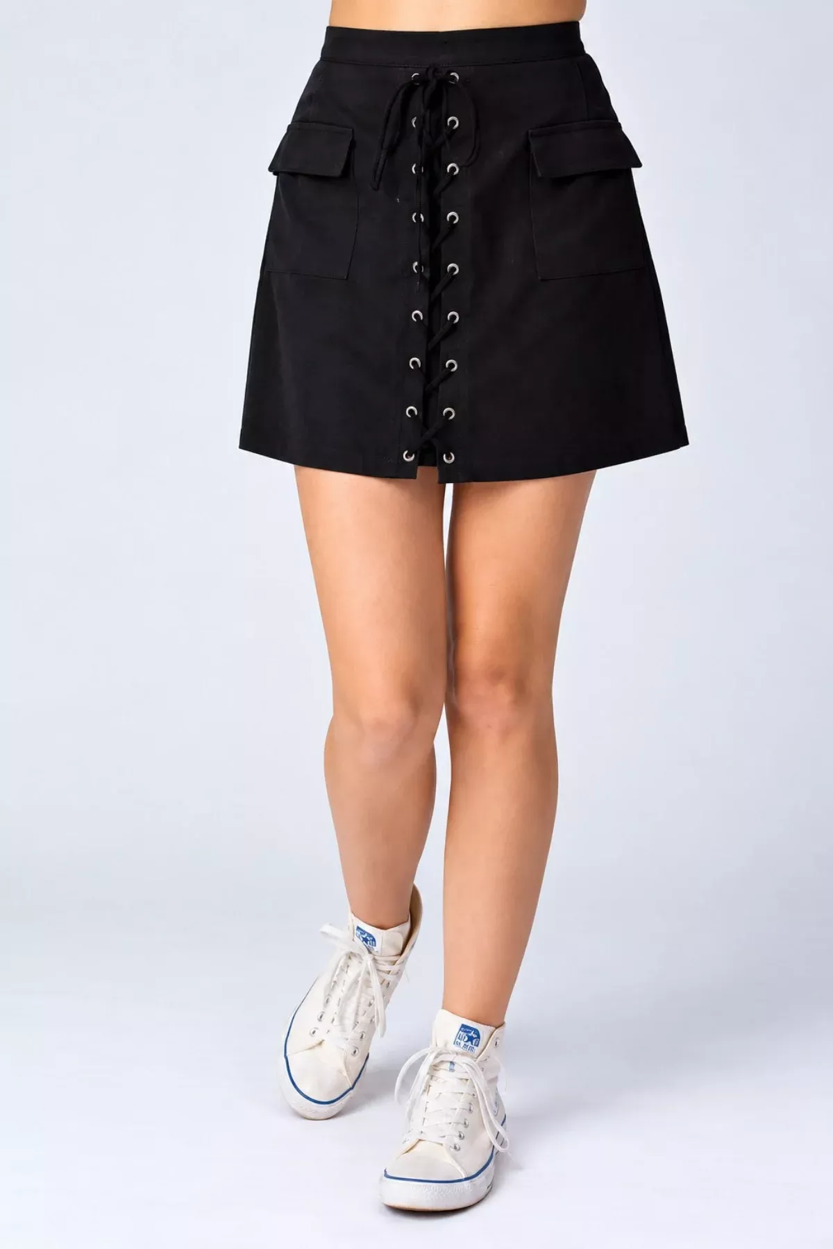 Sawyer Black Suede Mini Skirt | Boho Pink