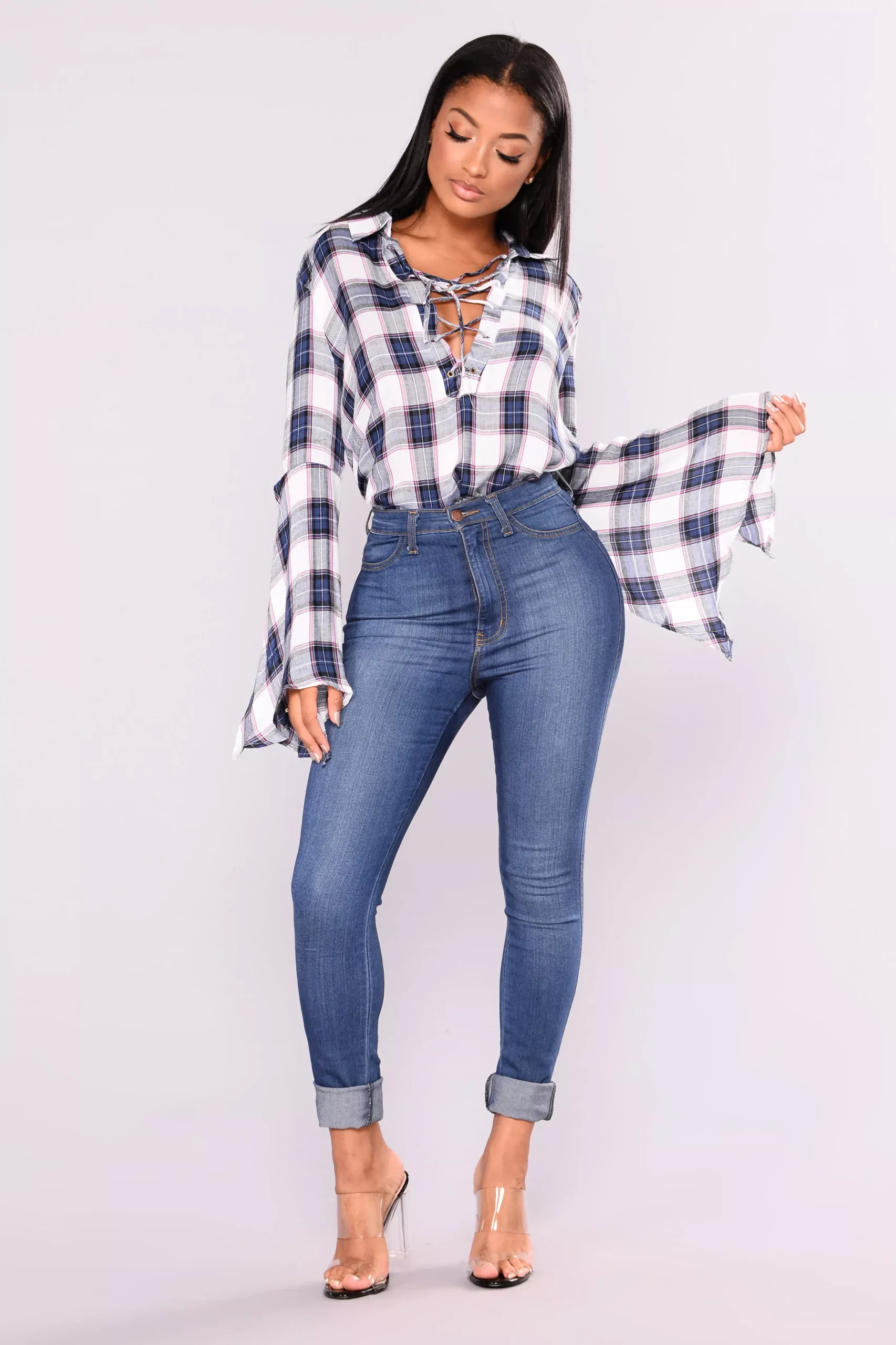 School Is Out Plaid Top - Blue