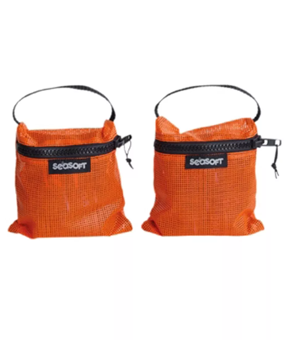 SeaSoft Orange Mesh Ditching Weight Pockets PAIR for SeaLion