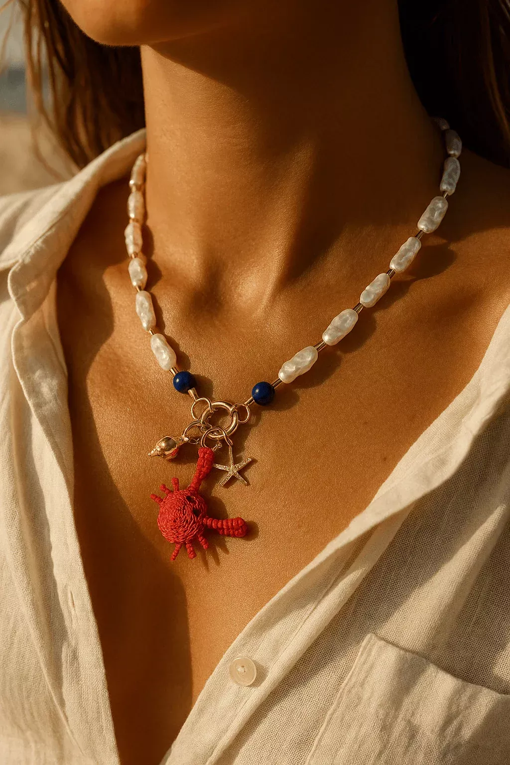Senda Necklace Pearl + Charms